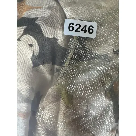 Lauren Ralph Lauren Lusita Dress Floral Metallic Ruffled Maxi Gown Multicolor 6 - Picture 9 of 9